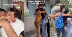 Emotivo reencuentro de pareja de jóvenes con su familia en Cuba tras dos años separados: "Alma llena"
